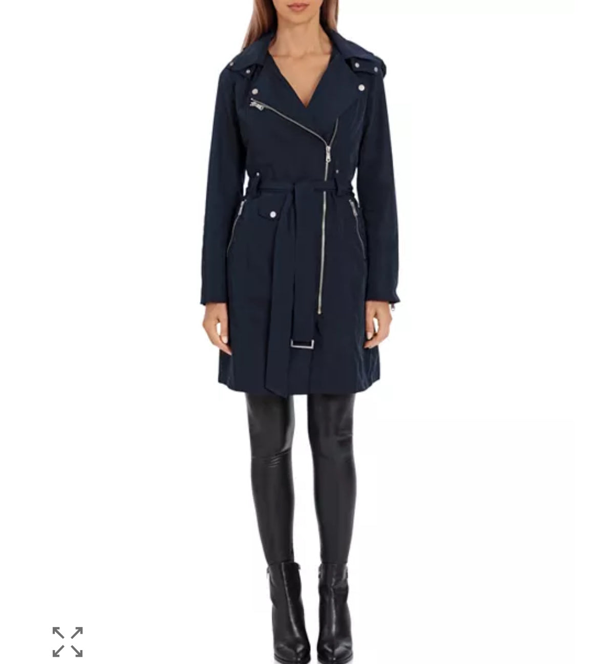 NEW AVEC LES FILLES NAVY  BELTED TRENCH COAT SIZE LARGE