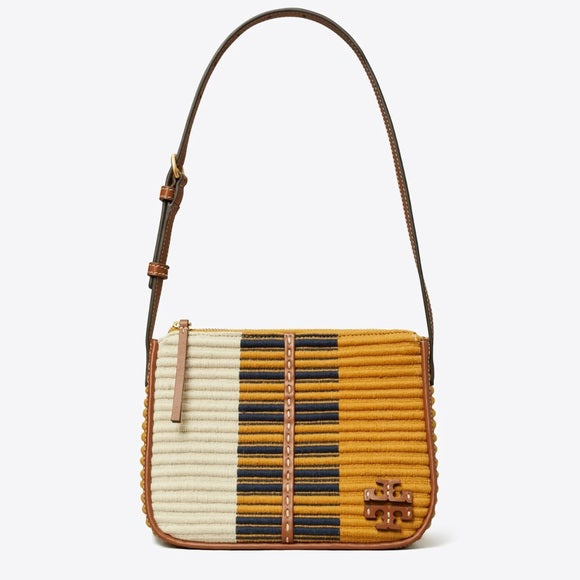 TORY BURCH MCGRAW WOVEN STRIPE BOXY SHOULDER BAG