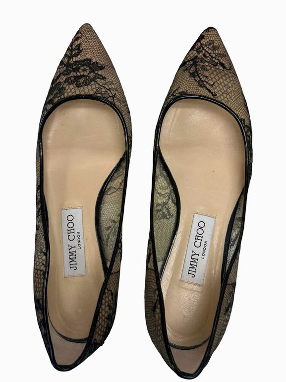 JIMMY CHOO ROMY LACE MESH BALLET FLAT SIZE: 38