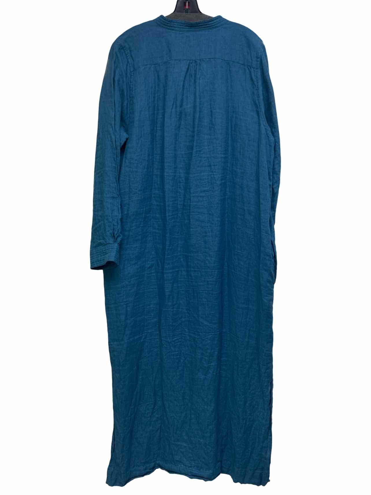 ANN MASHBURN LINEN SPLIT NECK MAXI DRESS SIZE: XL