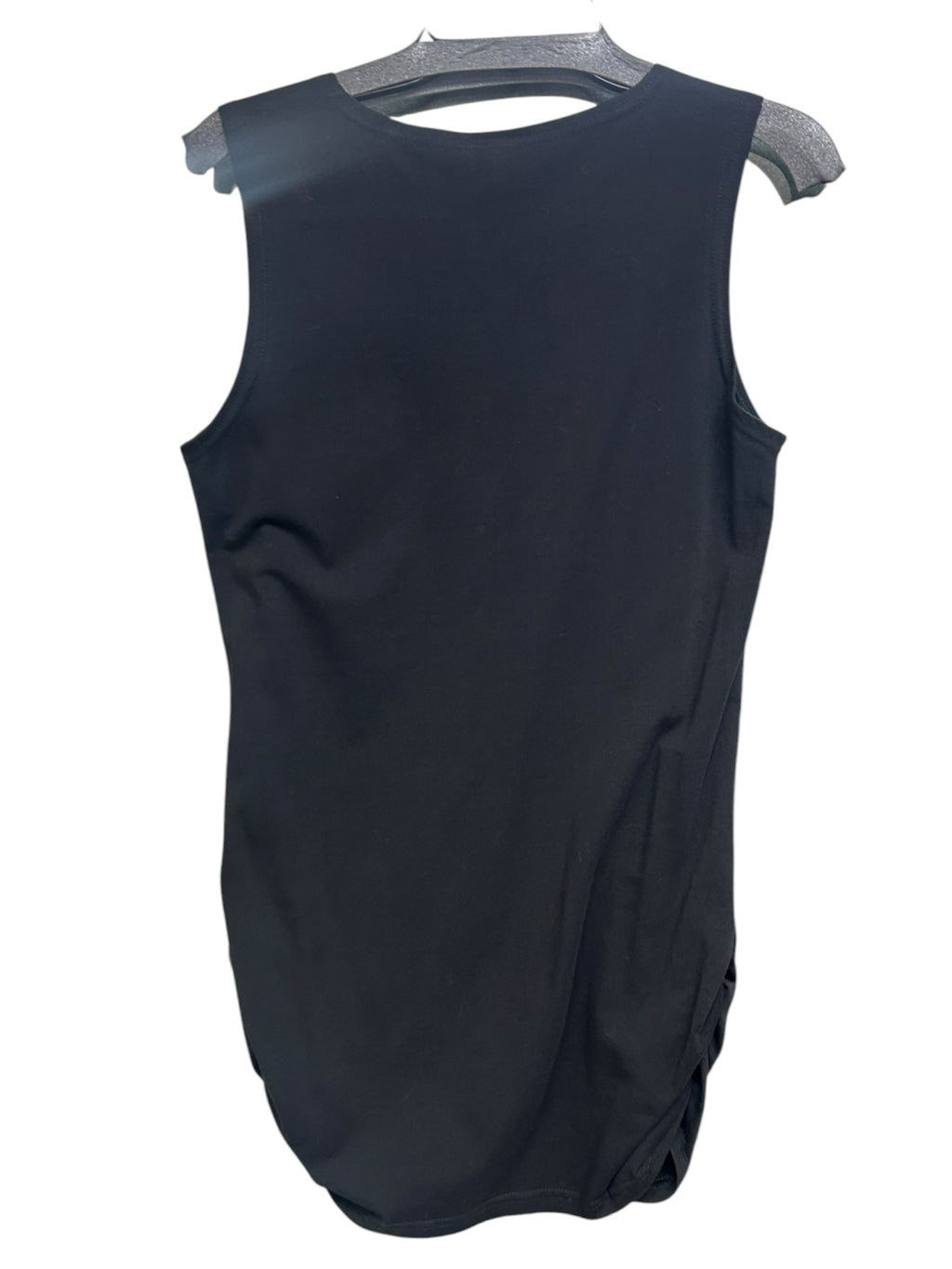 NWT PLANET BY LAUREN G COTTON RUCHED BLACK TANK SIZE LARGE