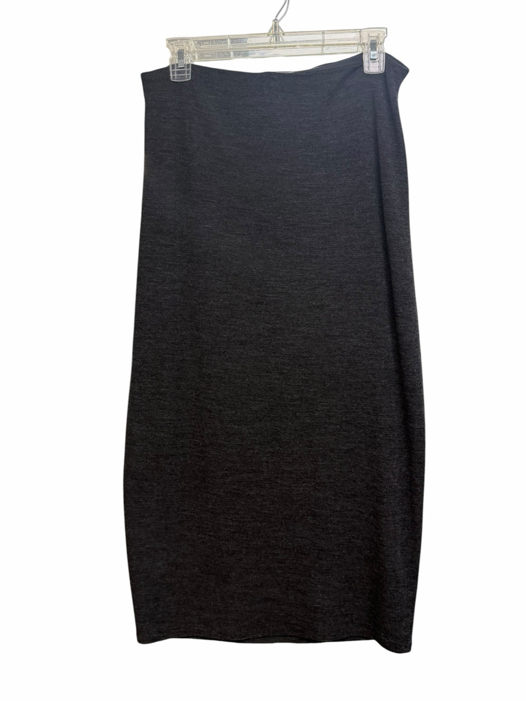 VINCE WOOL BLEND FAUX WRAP DARK GRAY KNIT SKIRT SIZE MEDIUM