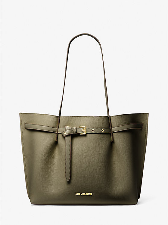 MICHAEL KORS NWT MICHAEL KORS Emilia Large Pebbled Leather Tote Bag IN OLIVE