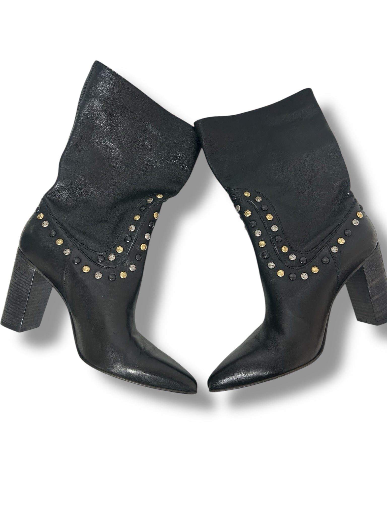 FREE PEOPLE FREE PEOPLE DAKOTA STUDDED LEATHER BOOT SIZE 41