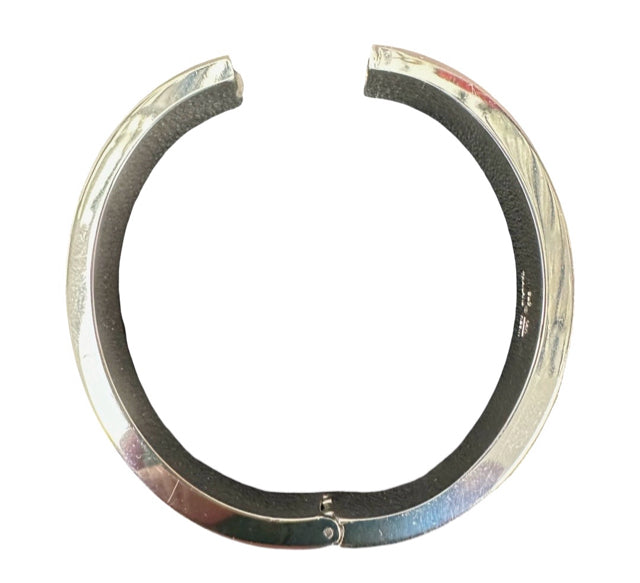 WHITE GOLD 14K BONDED OVER RESIN HINGED CUFF BRACELET - WEARHOUSE  CONSIGNMENT