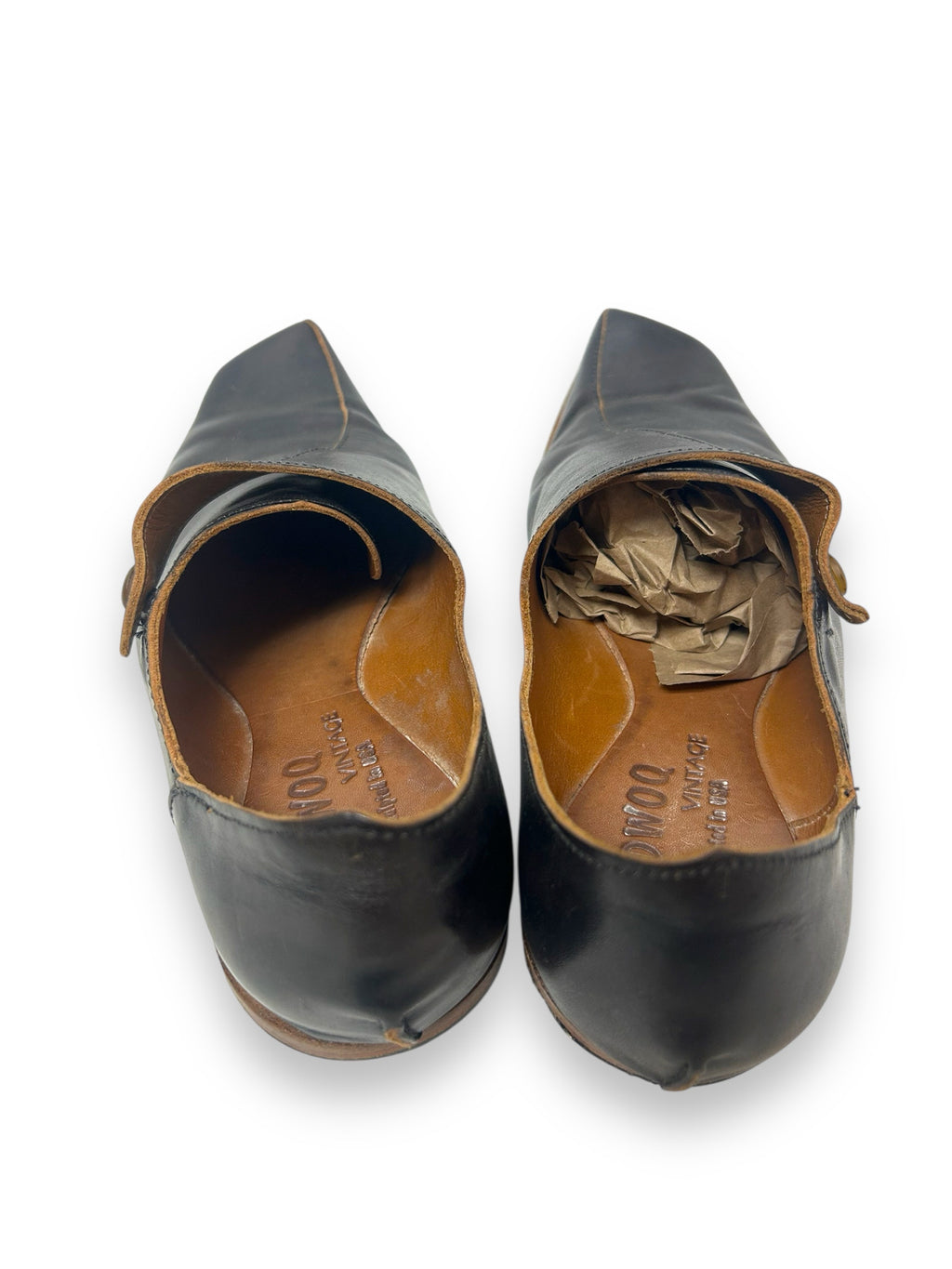 CYDWOQ BLACK LEATHER POINTED TOE LOAFER  FOCAL SHOES
