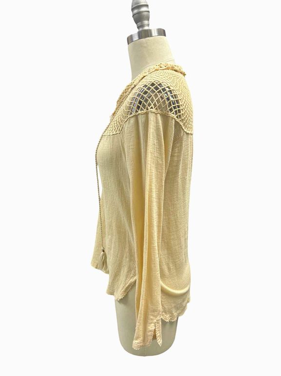 FREE PEOPLE ON THE ISLAND CROCHET BLOUSE SIZE: XS