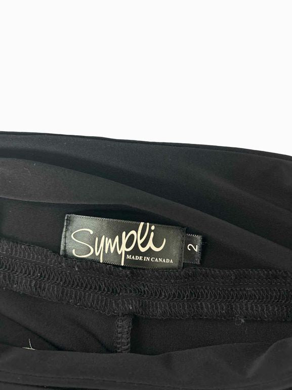 SYMPLI  WIDE LEG DRAPEY CROP PANT LEG POCKET SIZE: 2