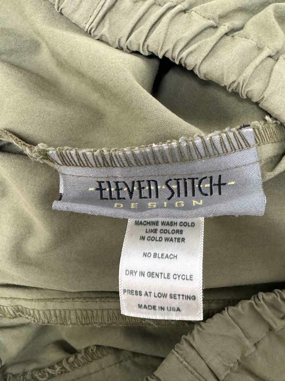 ELEVEN STITCH DESIGN NEW! DOUBLE POCKET LAGENLOOK OLIVE PANT SIZE XS