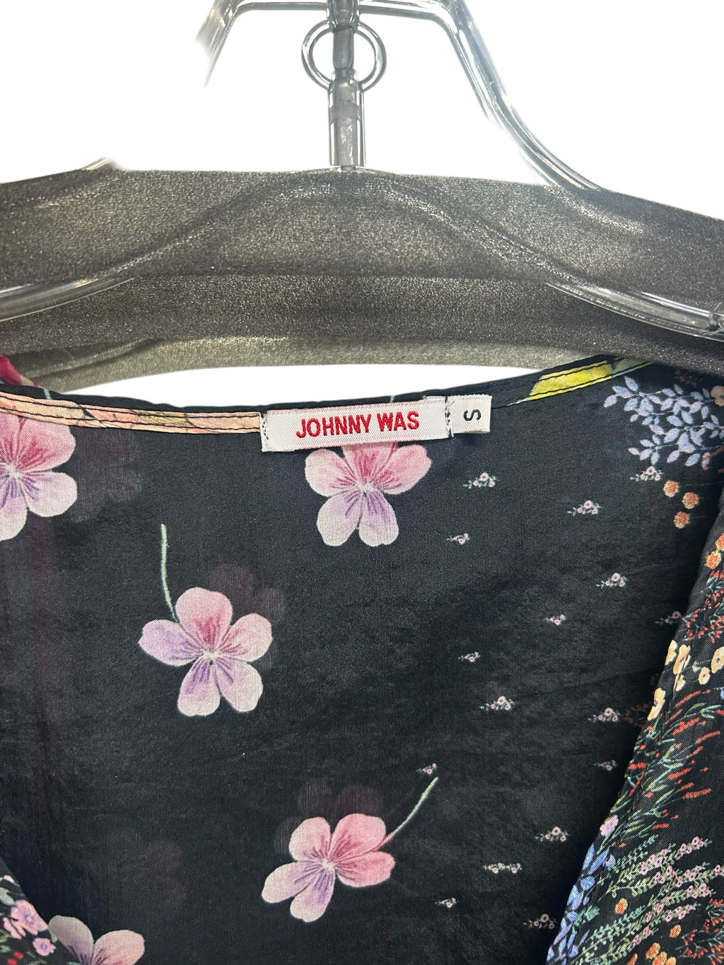 JOHNNY WAS SILK KIMONO SLEEVE PRINTED BLOUSE SIZE SMALL