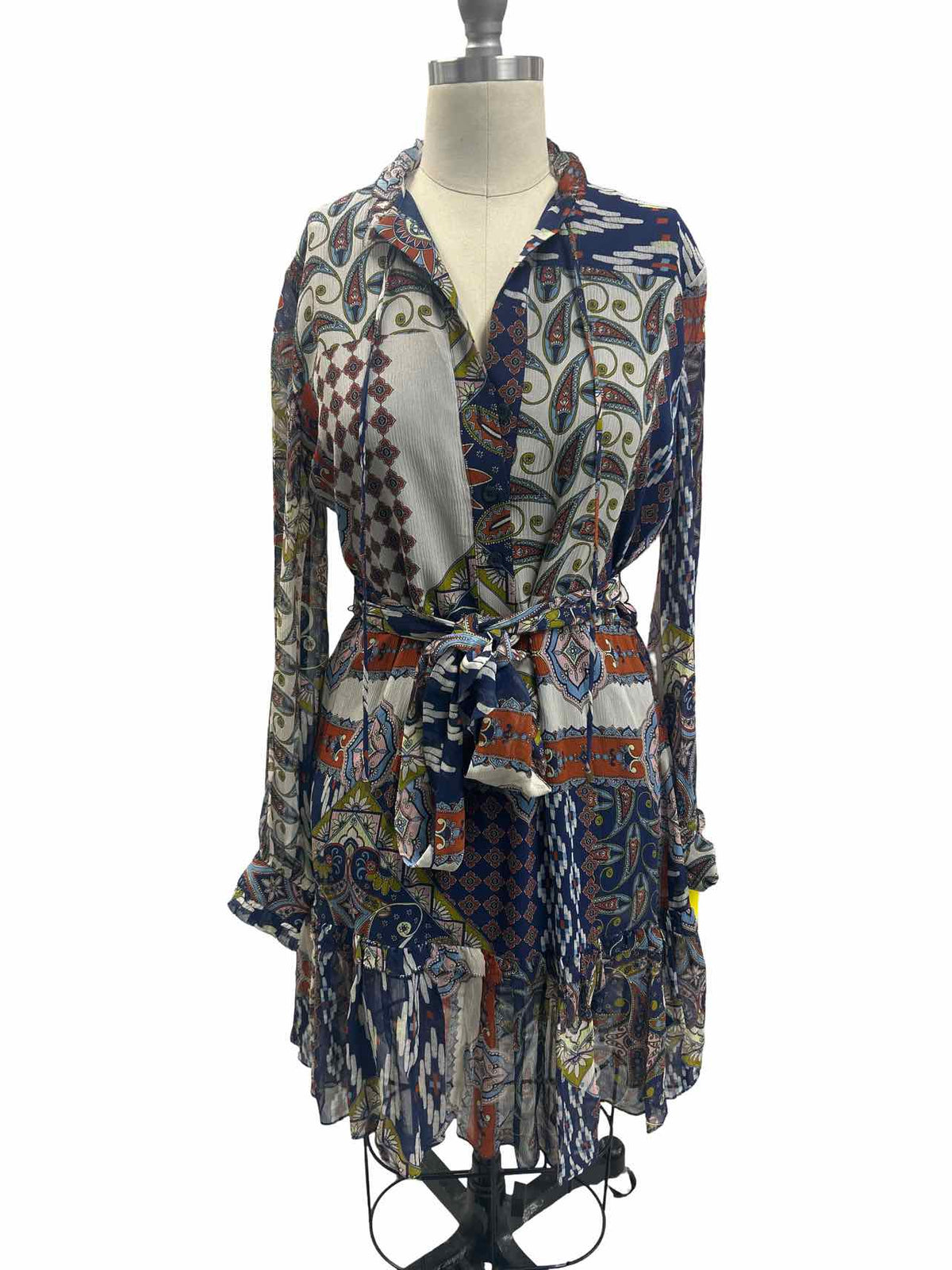 ANTHROPOLOGIE CARA CARA SHEER TIE WAIST DRESS SIZE:S