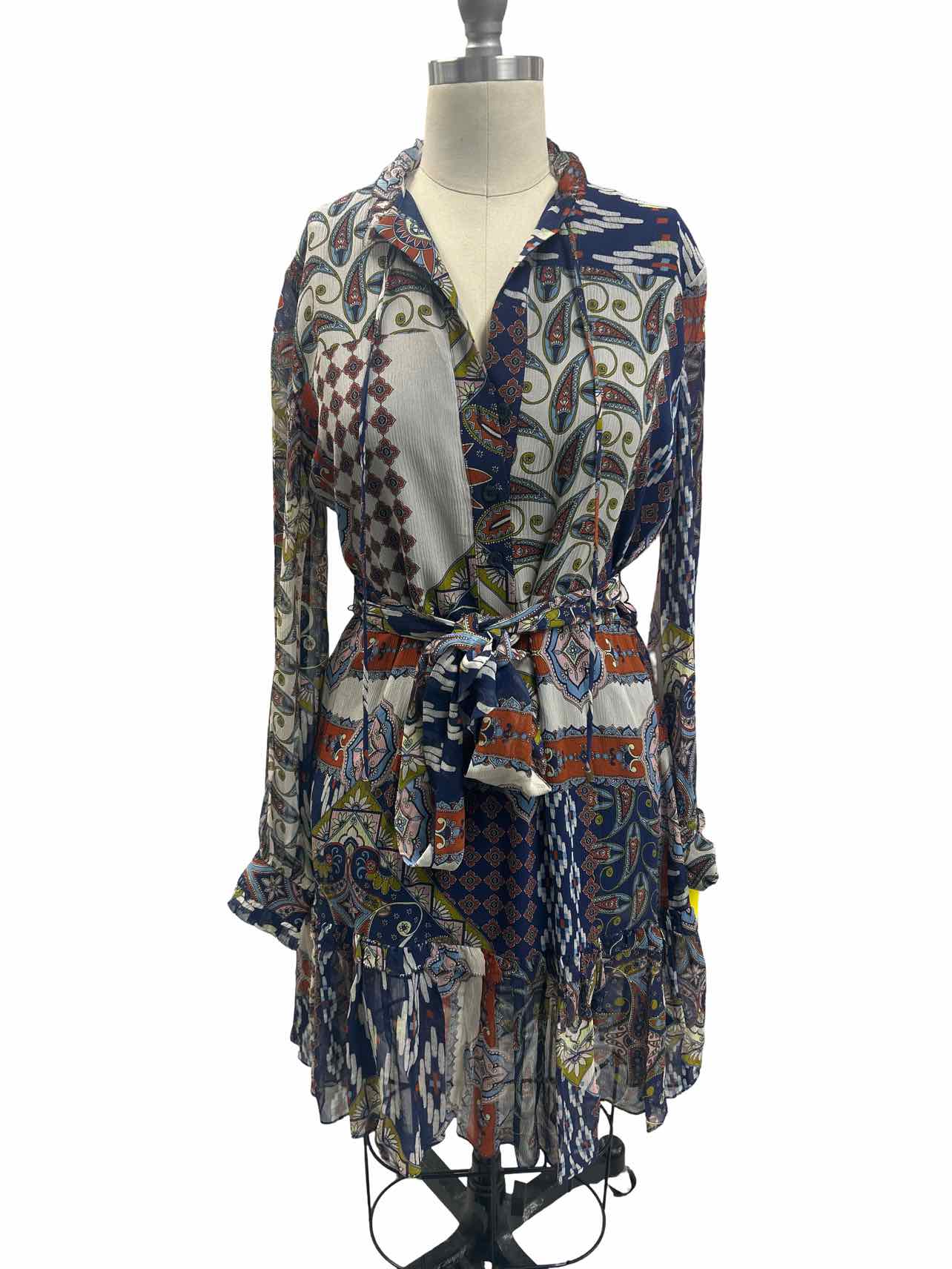 ANTHROPOLOGIE CARA CARA SHEER TIE WAIST DRESS SIZE:S