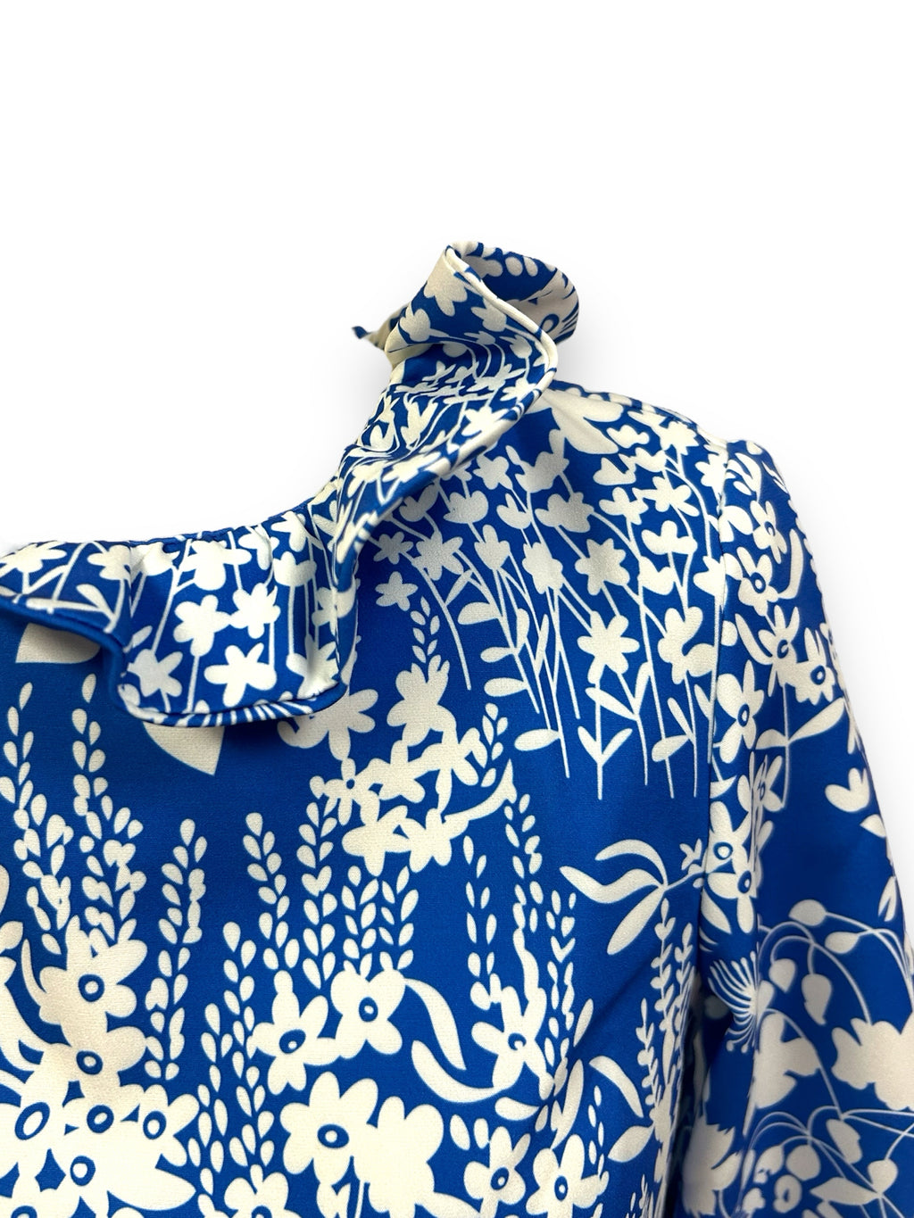 NEW! TUCKERNUCK BLUE WILDFLOWER FAYE RUFFLED BLOUSE SIZE XS