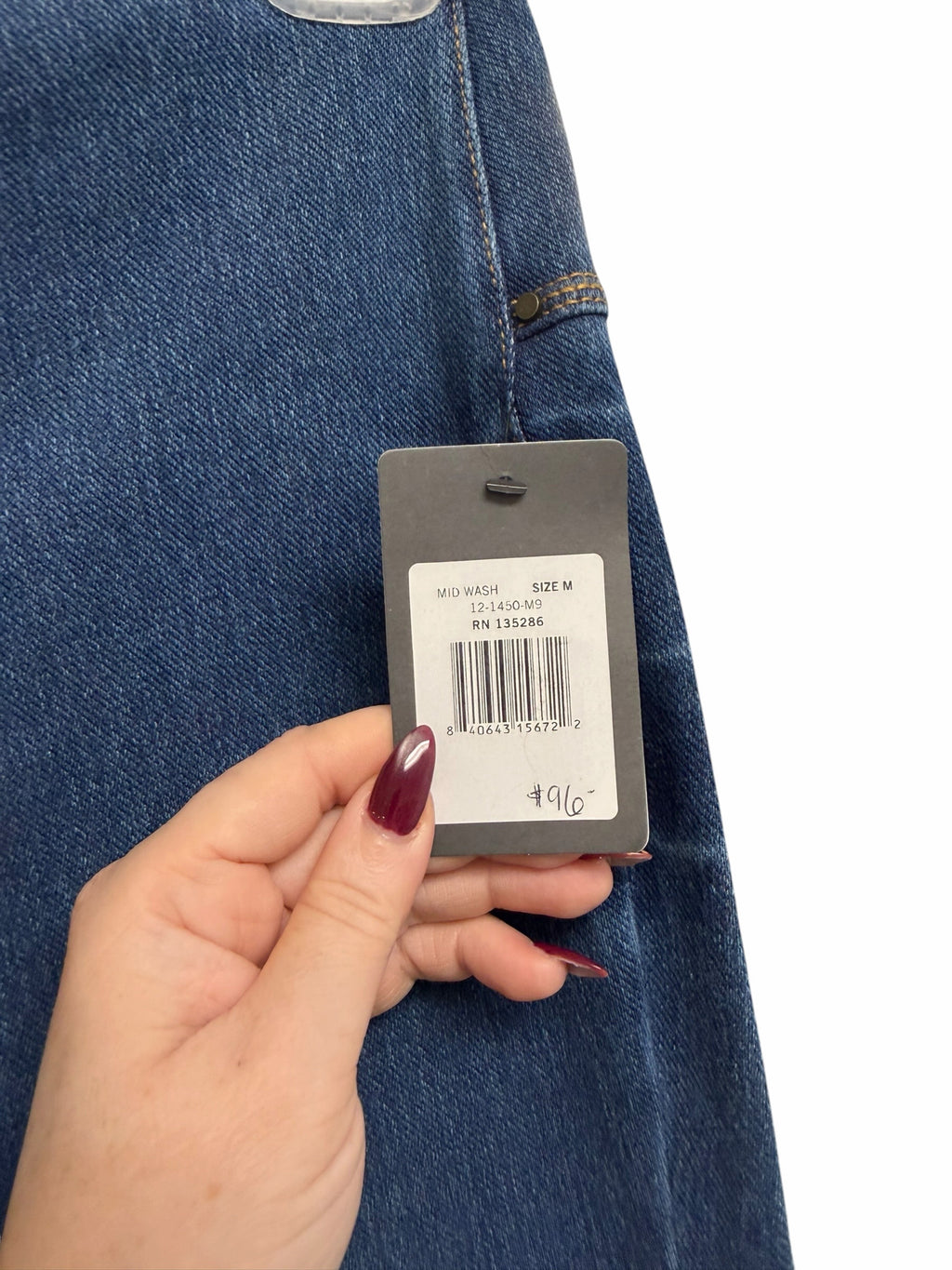 NWT LYSSE STRETCH SMOOTHING MID WASH TROUSER JEANS SIZE MEDIUM