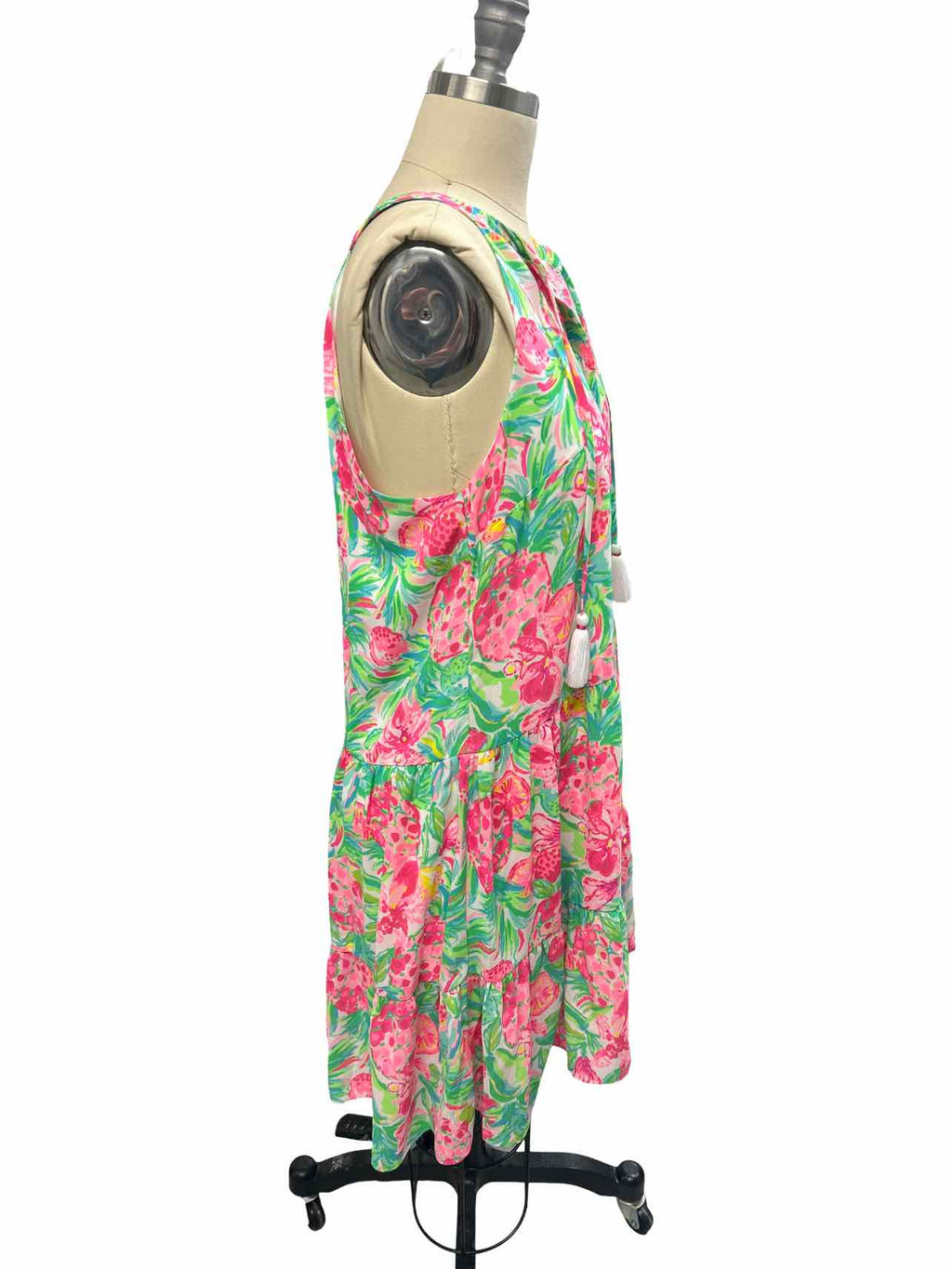 LILLY PULITZER CAROLANE FLORAL SLVLS SWING DRESS SIZE: S