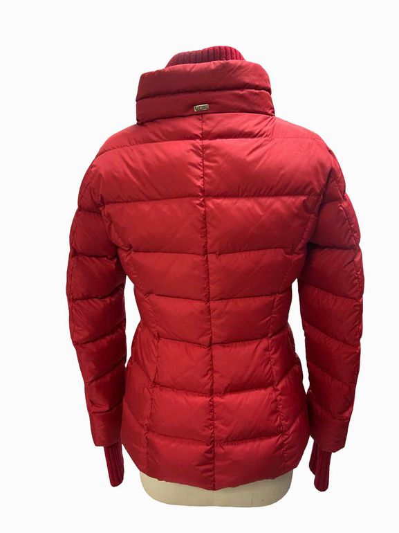 HERNO RED POLYTECH DOWN PUFFER COAT SIZE: XS