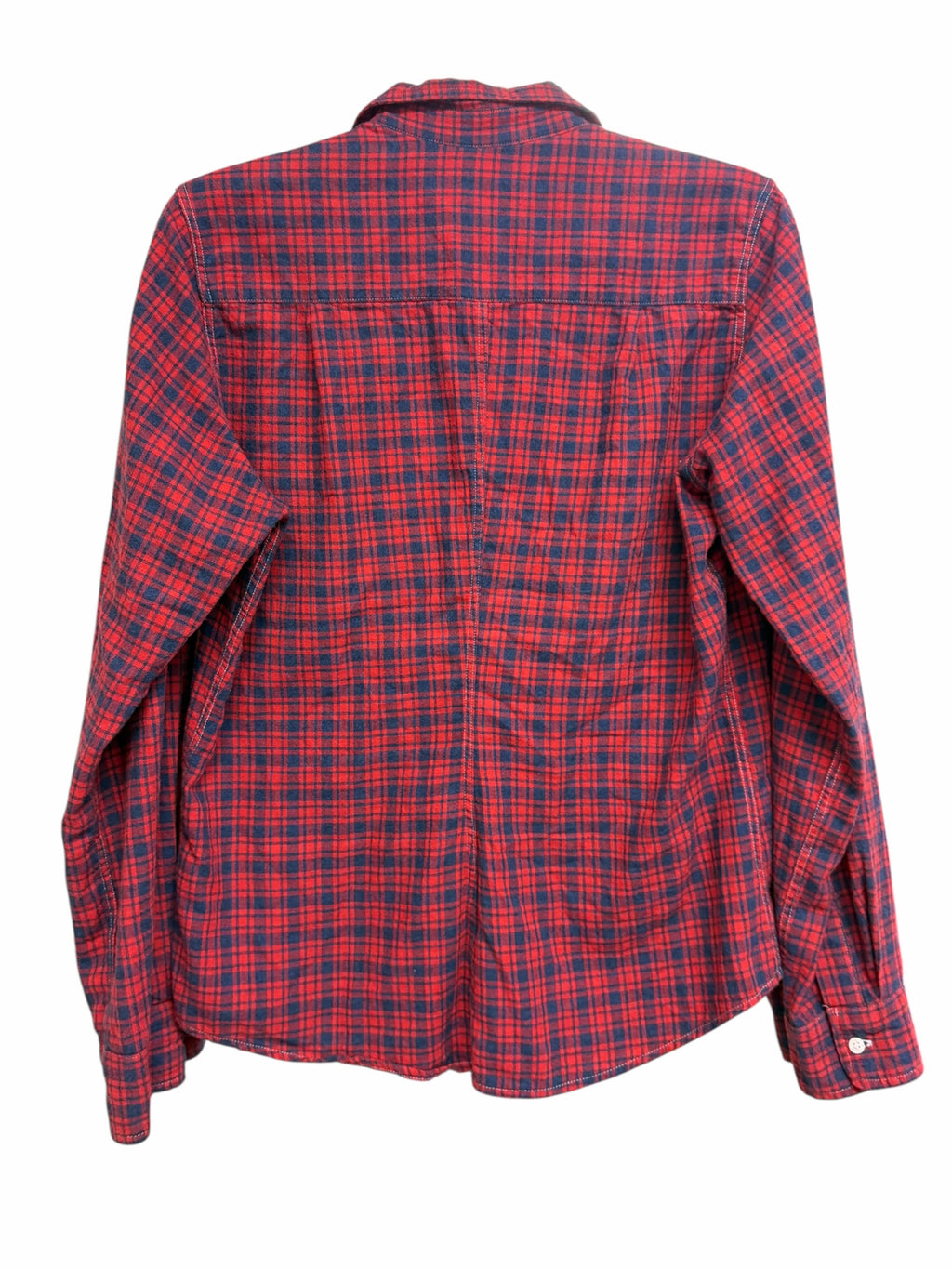 FRANK & EILEEN RED BLUE PLAID BEAU COTTON BUTTON UP TOP SIZE MEDIUM
