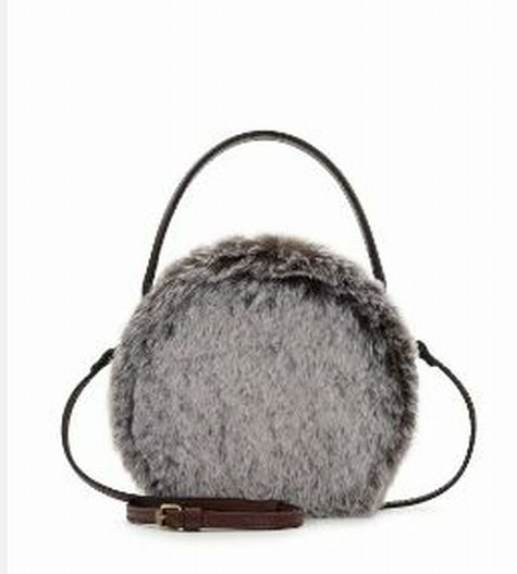 PATRICIA NASH NWT ARZANA ROUND FAUX FUR TOP HANDLE CROSSBODY