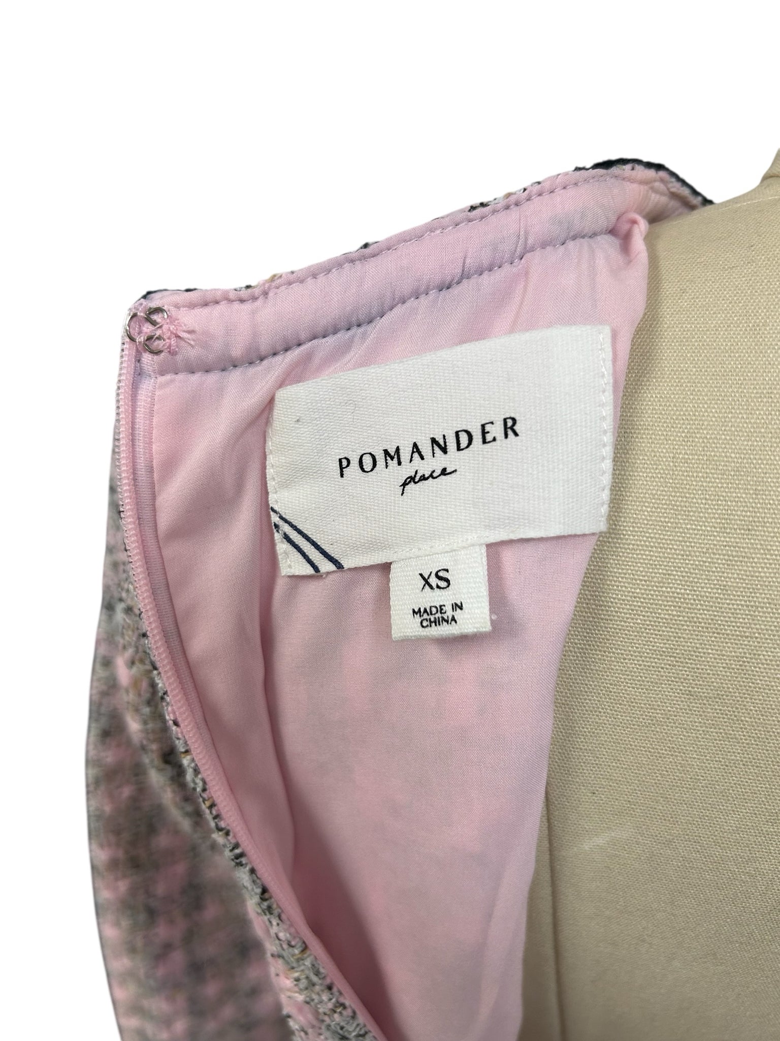 TUCKERNUCK POMANDER PLACE PINK BOW BRIGITTA TWEED DRESS SIZE XS