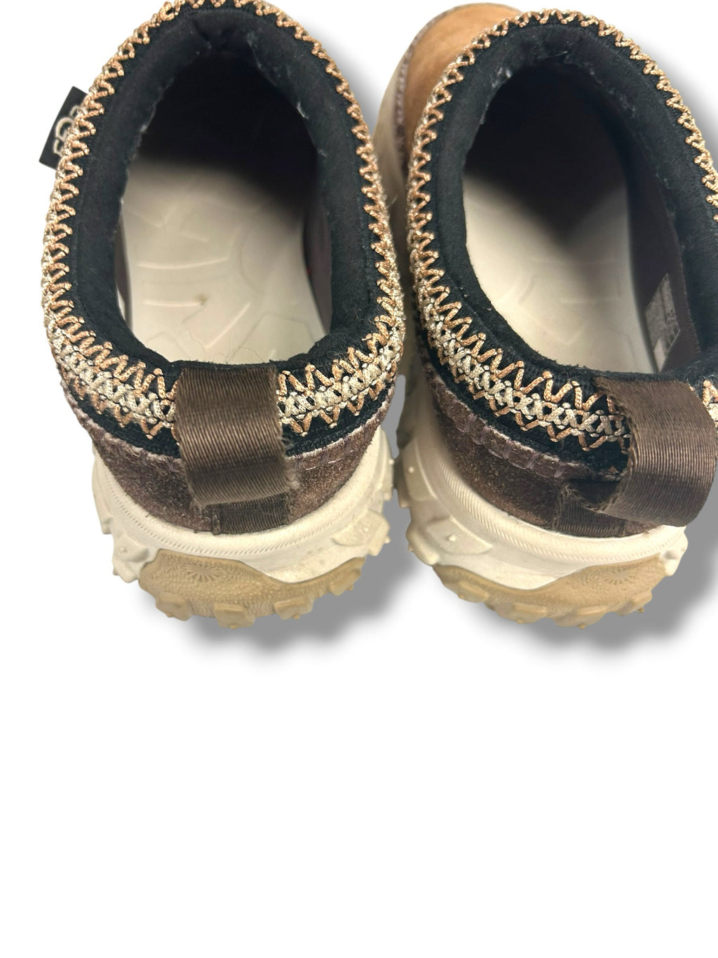 UGG WOMEN'S ALL VENTURE DAZE CHESTNUT SUEDE PLATFORM CLOGS SIZE 9