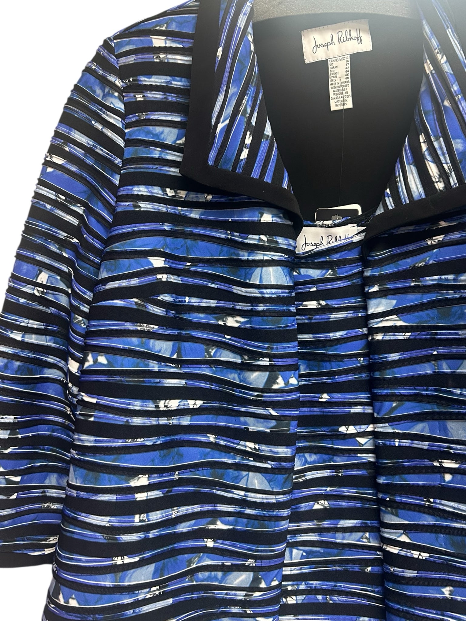 JOSEPH RIBKOFF NWT WATERCOLOR PRINT SHELL/JACKET MIDI SKIRT SET SIZE 14