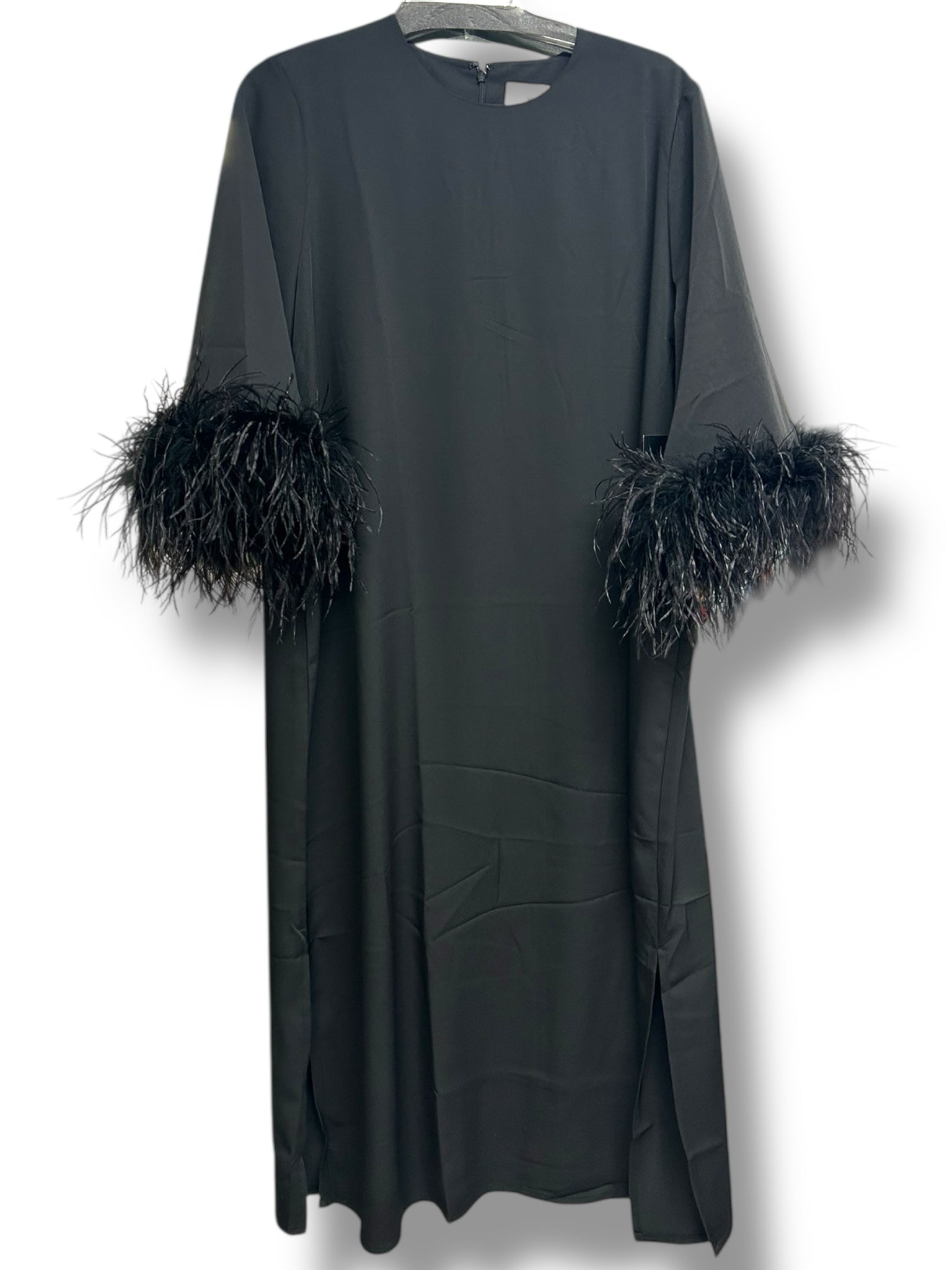 NWT TUCKERNUCK JAMIE BLACK  FEATHER MIDI DRESS SIZE XXLARGE
