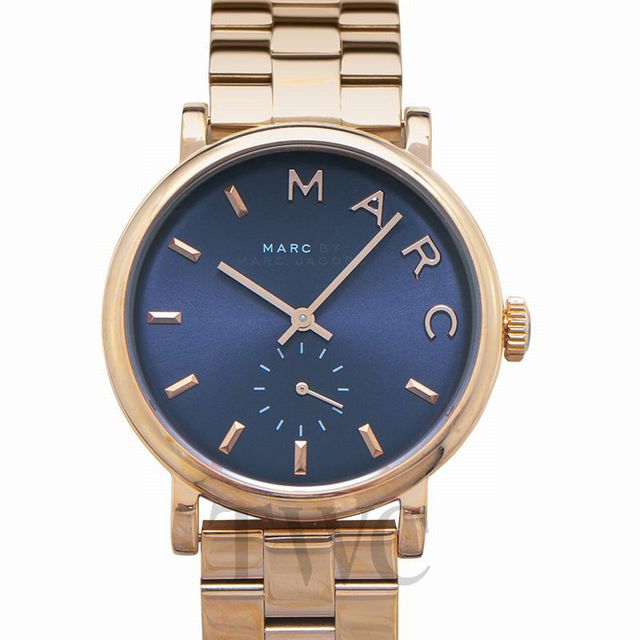 MARC JACOBS GOLD LINK ROYAL BLUE FACE BAKER WATCH