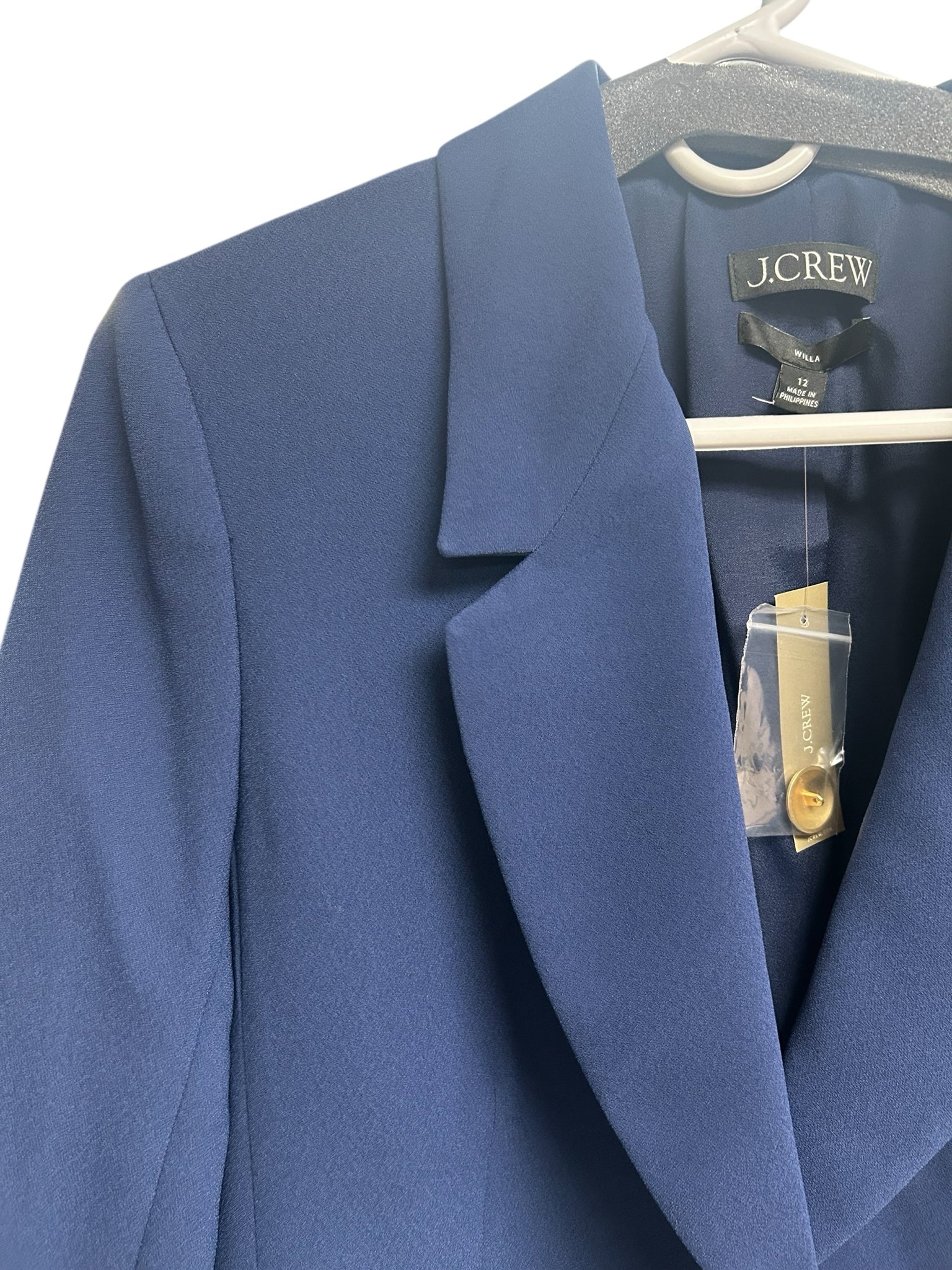 JCREW WILLA CITY CREPE BLAZER -MEDITERRANEAN NAVY NWT SIZE 12