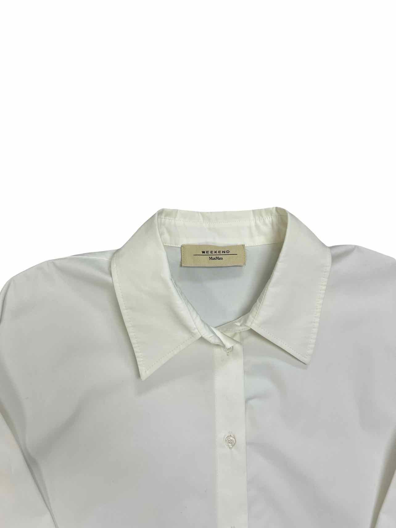 MAX MARA WEEKEND SVAGO CROP COTTON POPLIN SHIRT SIZE: 12