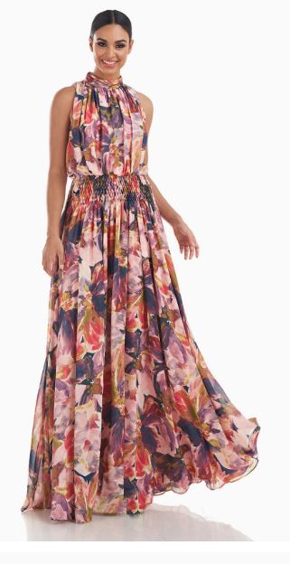 NWT KAY UNGER SERRAPHINA SHEER CHIFFON GOWN 5518072 SIZE 14