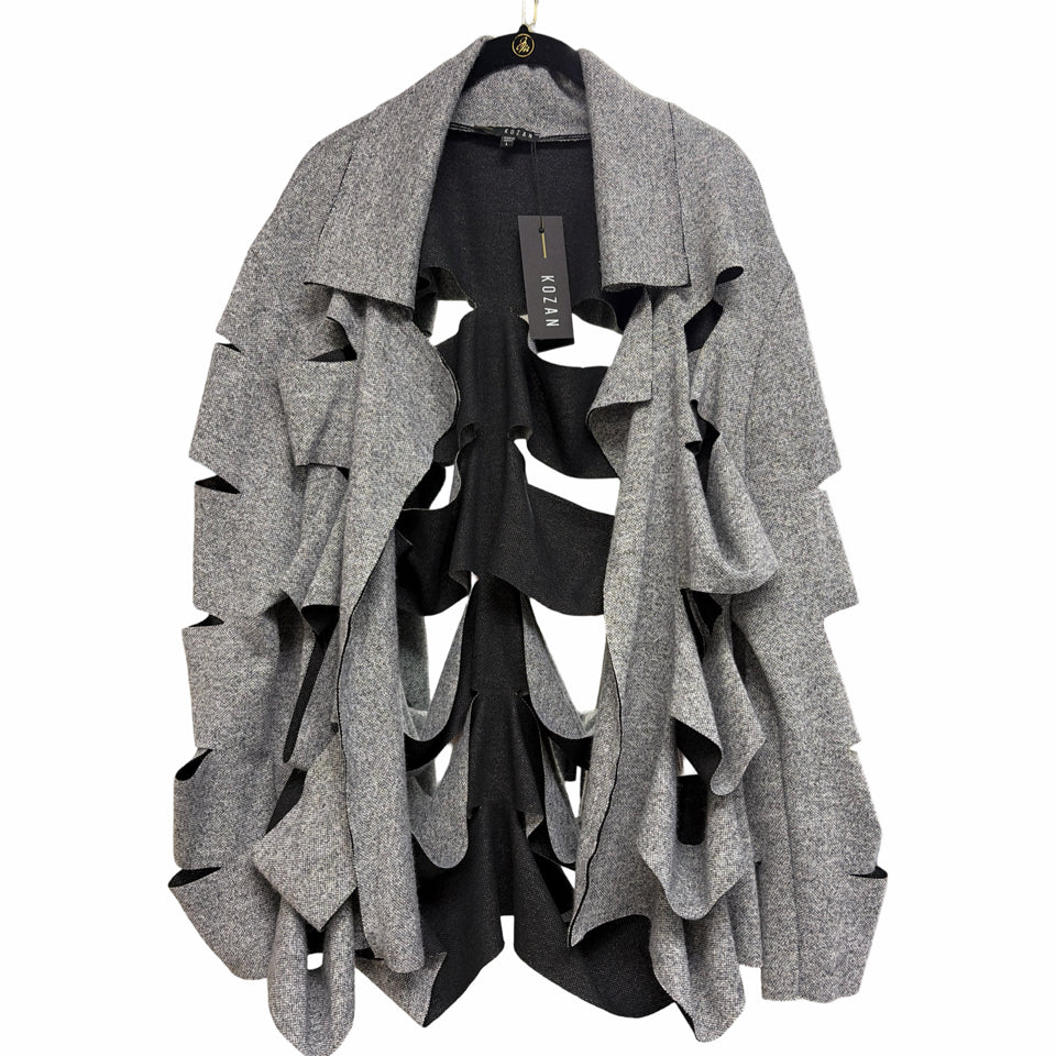 NEW WITH TAGS KOZAN ART TO WEAR LAGENLOOK SERENA COAT IN ROCK GRAY SIZE LARGE