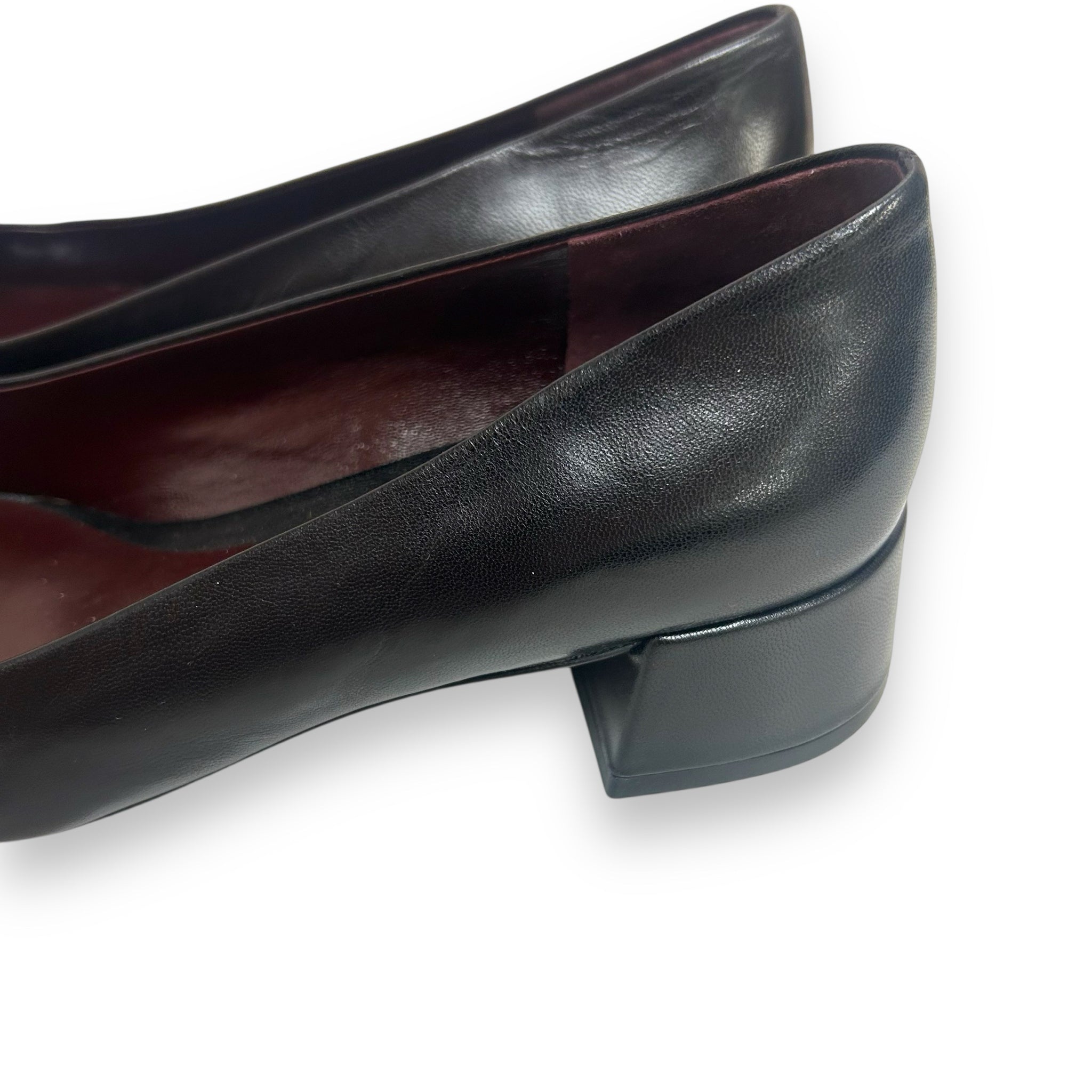 TORY BURCH GEORGIA LEATHER SQUARE TOE PUMPS PERFECT BLACK SIZE 8