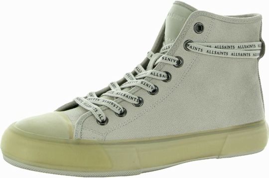 ALL SAINTS JAXAL HIGH TOP CANVAS OFF WHITE SNEAKERS SIZE 8