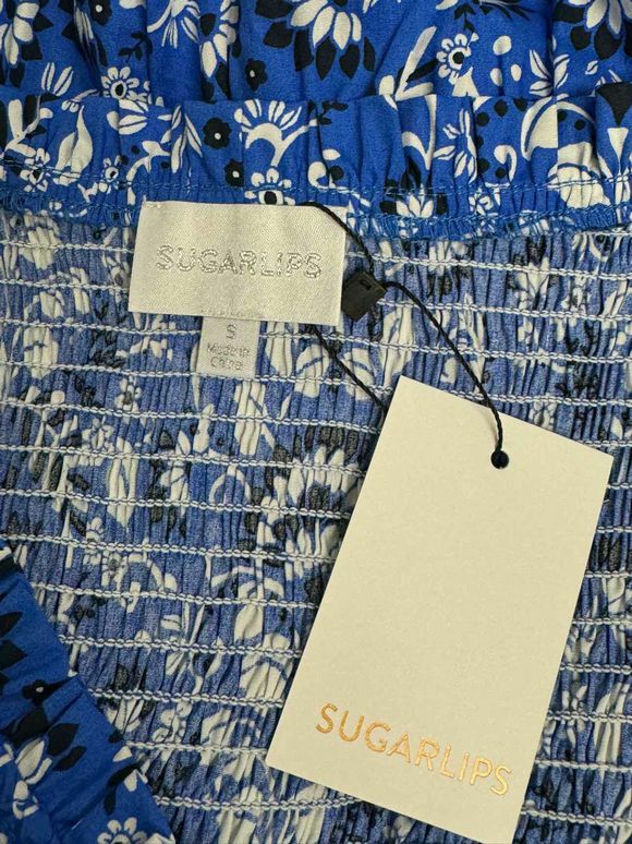 SUGARLIPS NWT! LS FLORAL ROYAL BLUE MAXI DRESS SIZE S