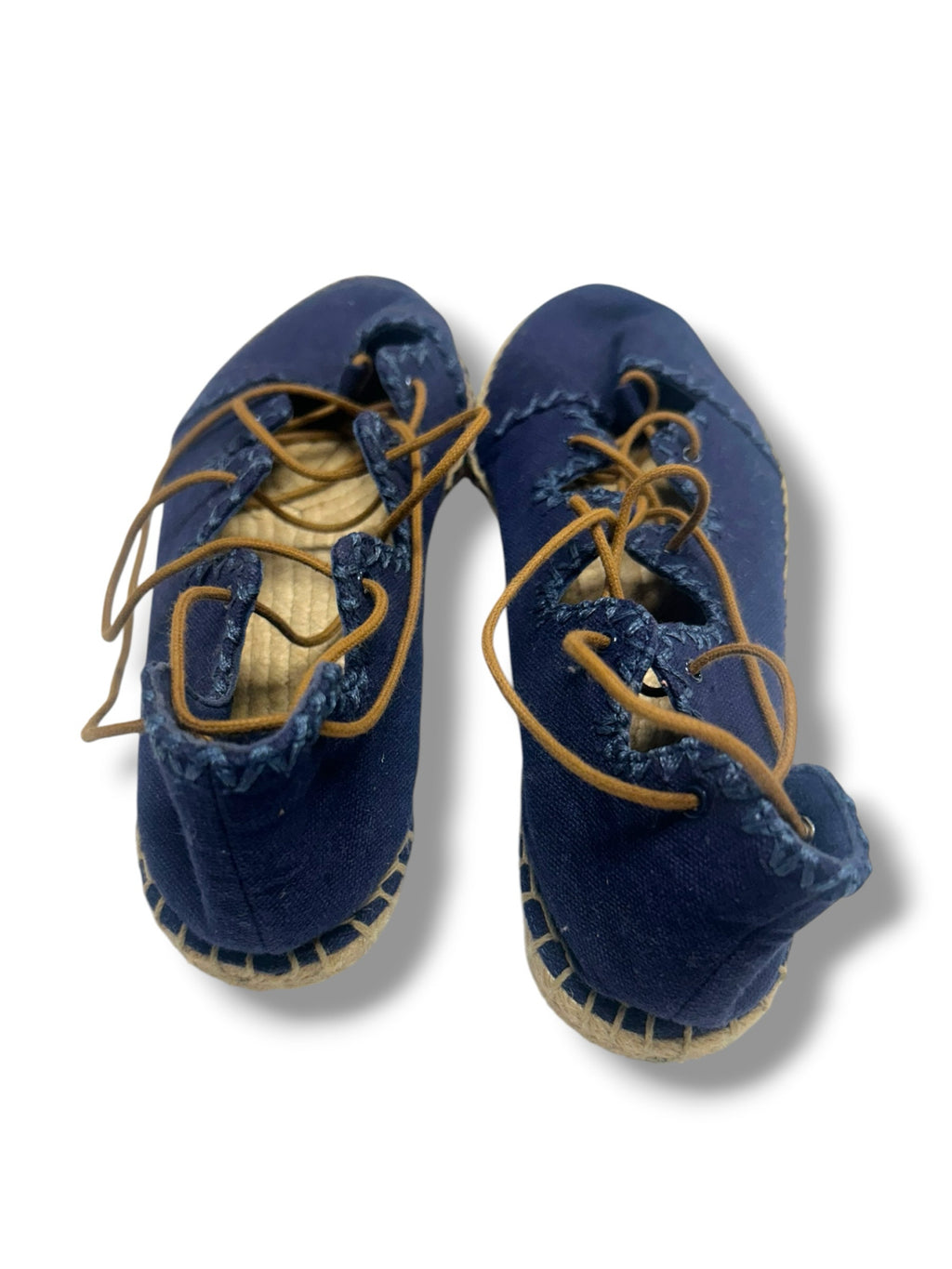 TORY BURCH SONOMA GHILLIE ESPADRILLE BLUE LACE UP FLATS SIZE 8.5
