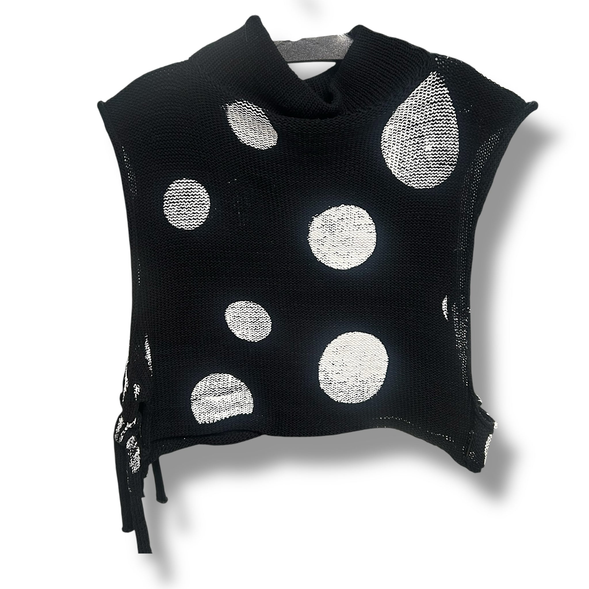 PAPER TEMPLES 100% COTTON PAINTED CIRCLES KNIT VEST TOPPER SIZE MEDIUM