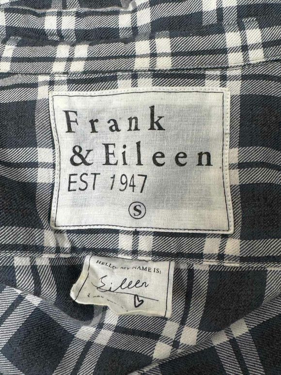 FRANK & EILEEN EILEEN RELAXED SOFT PLAID BLUE/GRAY BUTTON DOWN SIZE S