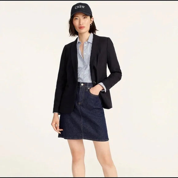 NWT J.CREW PARKE BLACK WOOL BLEND BLAZER SIZE 2 TALL