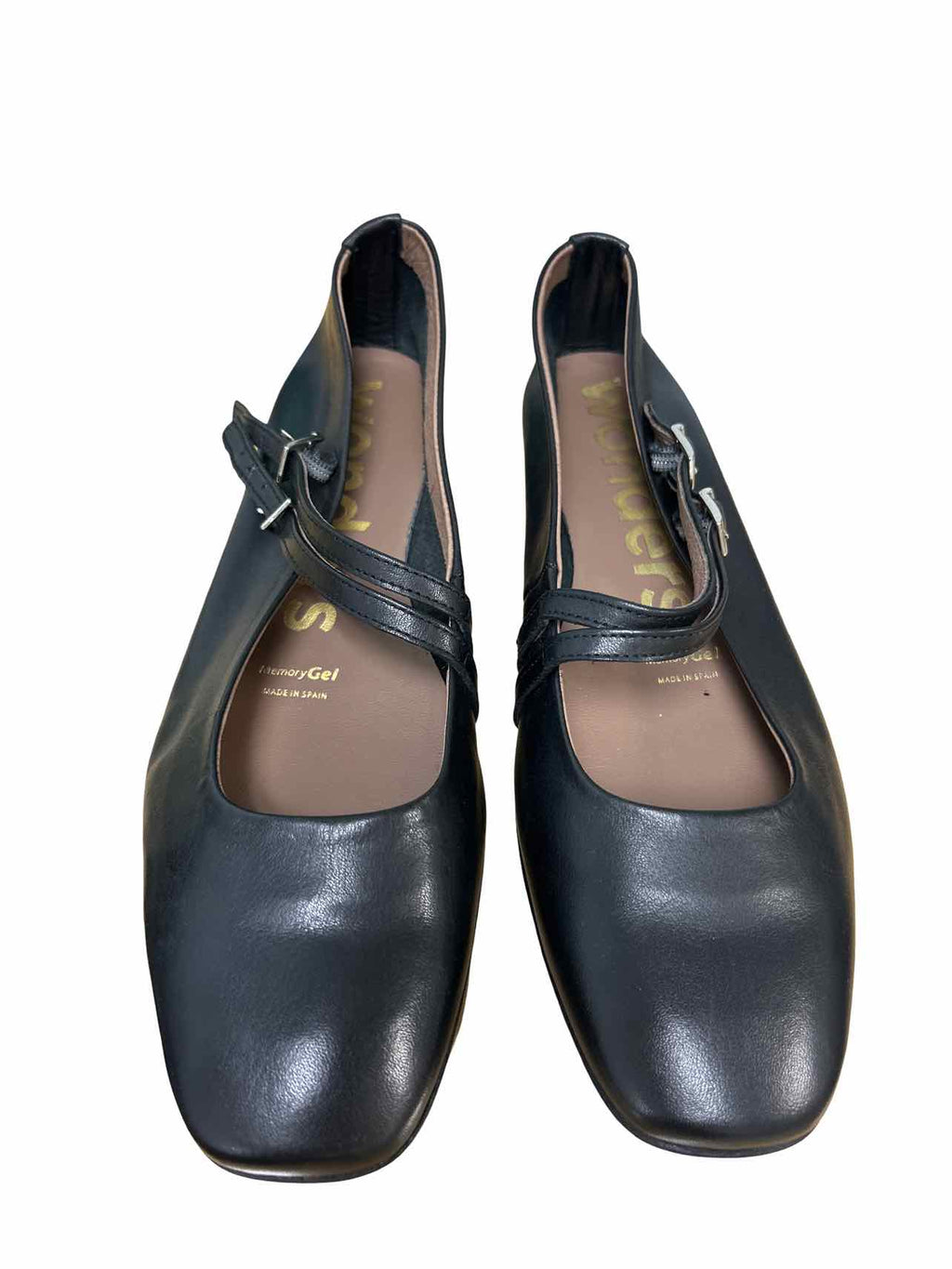 WONDER ASYMMETRIC DOUBLE STRAP LEATHER FLATS SIZE: 41