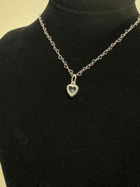 PANDORA LINKED HEARTS COLLIER SILVER NECKLACE WITH HEART PENDANT