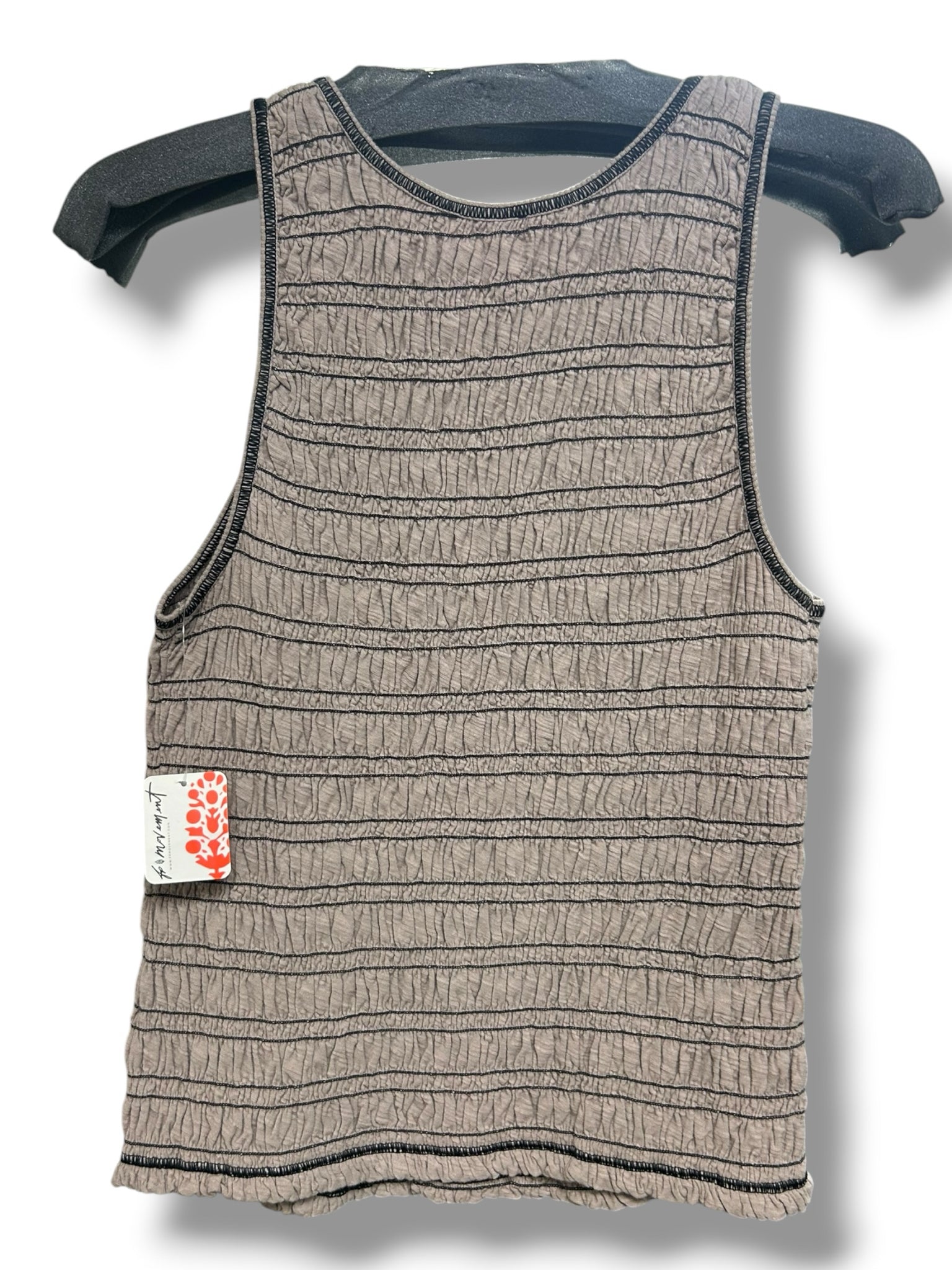 NWT FREE PEOPLE MOVEMENT NEW FLOW SMOCKED TANK TAN SIZE MEDIUM