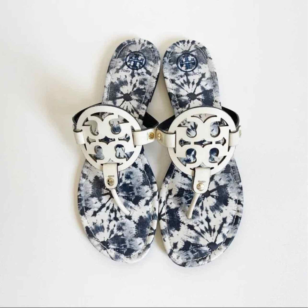 TORY BURCH LEATHER TYE-DYE MILLER SANDAL SIZE: 8.5