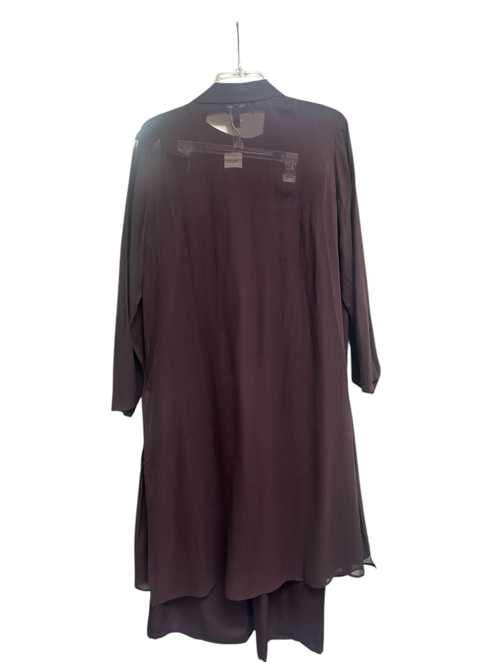 NEW! EILEEN FISHER SHEER SILK GEORGETTE CASIS OPEN JACKET/SHELL/PANT SET MEDIUM