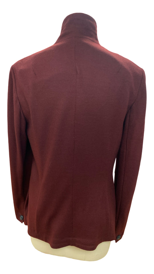 RAG & BONE SLADE JAPANESE WOOL BLAZER IN BLACK CHERRY SIZE 8