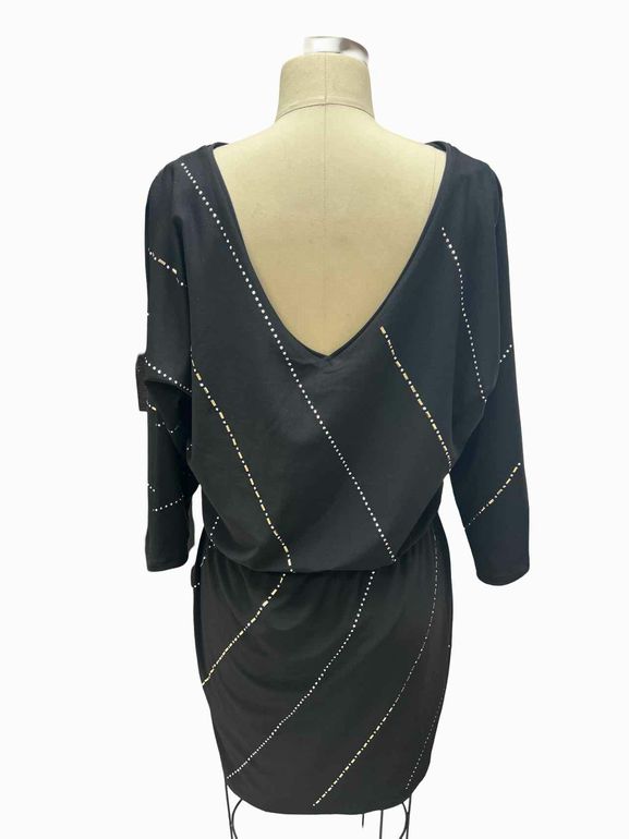 WH/BM NWT RHINESTONE DOLMAN JERSEY STRETCH DRESS SIZE: M