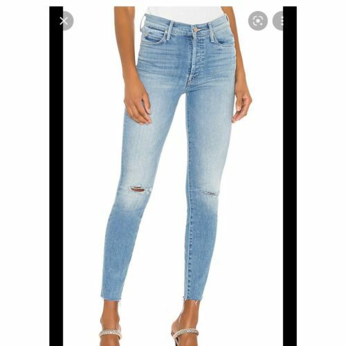 MOTHER THE STUNNER ANKLE FRAY IN HIT THE JACKPOT DENIM JEANS SIZE 28