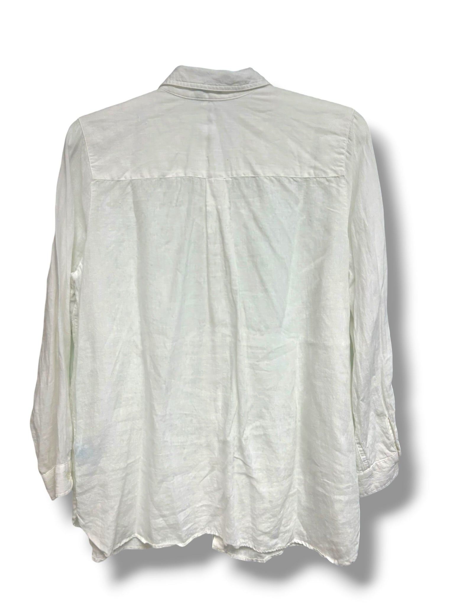 JMCLAUGHLIN BRITT 100% LINEN BUTTON DOWN WHITE SHIRT SIZE XXL
