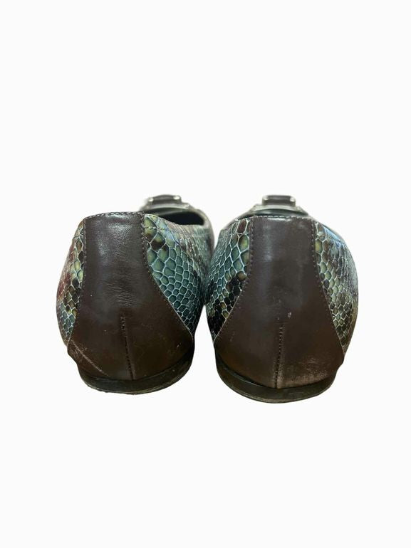 DONALD PLINER ANA PYTHON SLIP ONS SNAKESKIN 9.5