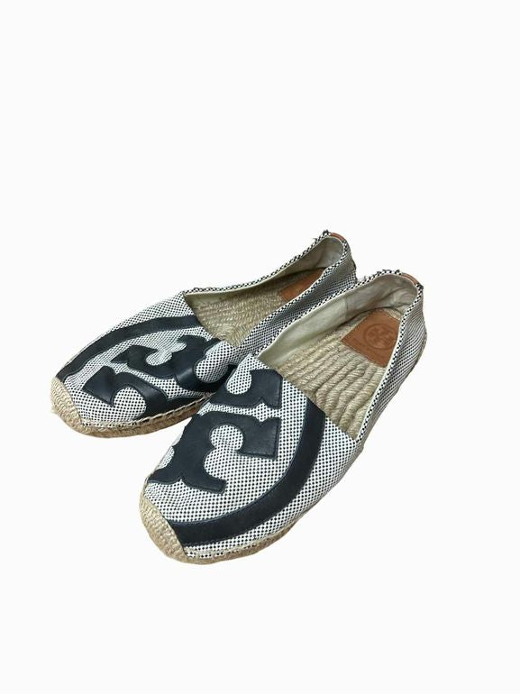 TORY BURCH CANVAS ESPADRILLE SLIP ON SHOES SIZE 8