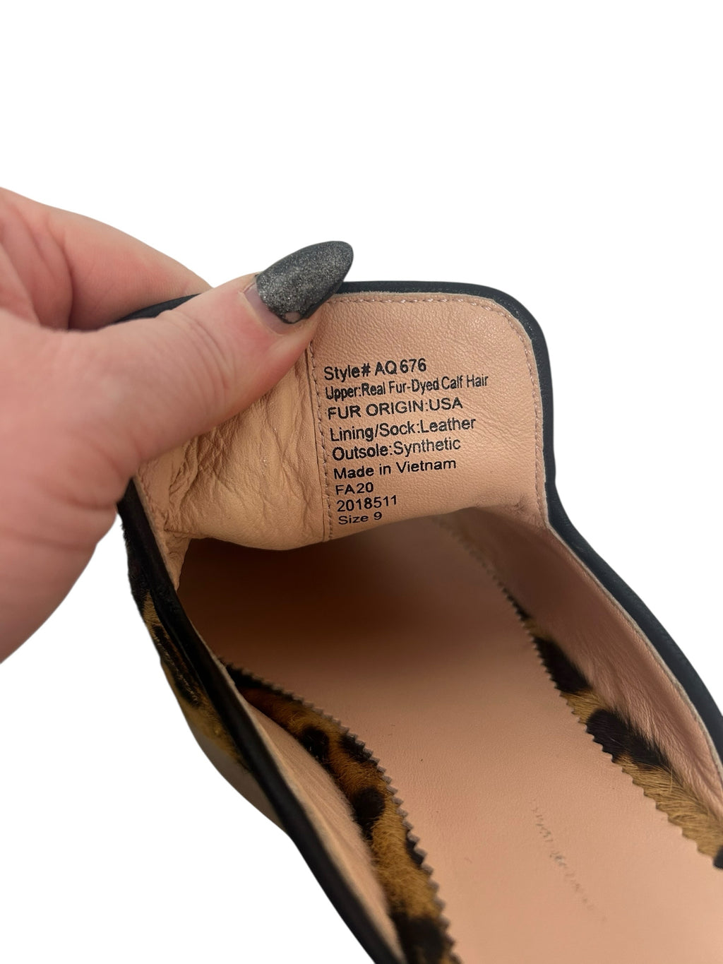 JCREW ANIMAL PRINT CALF HAIR SLIP ON CLOG SIZE 9